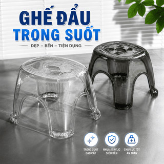 Ghế đẩu nhựa chống trượt chất liệu nhựa Acrylic trong suốt dùng trong gia đình