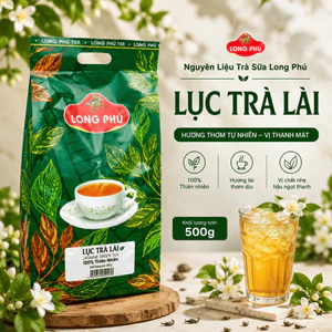 Lục Trà Lài Long Phú Gói 500g – Nguyên Liệu Trà Sữa, Hương Lài Thanh Mát, Nước Trà, Chè