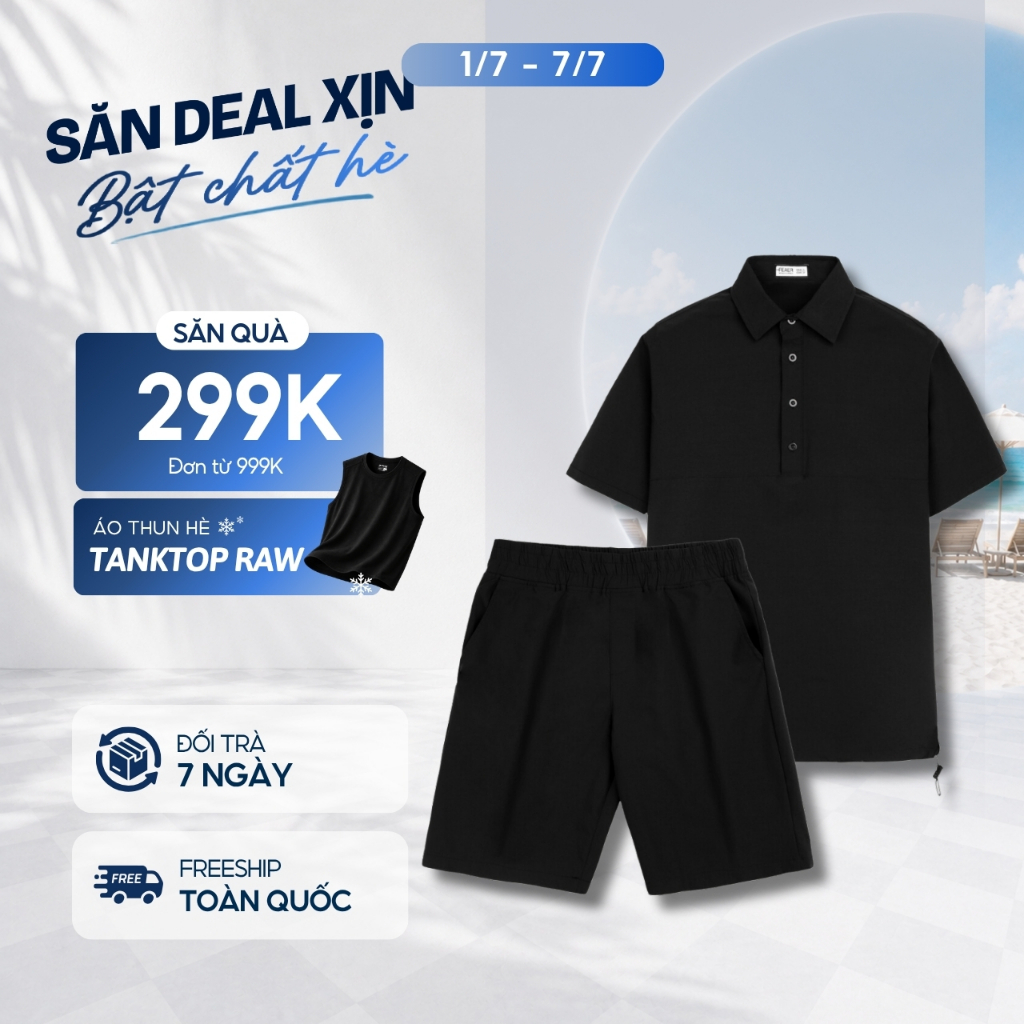 [GIÁ CỰC TỐT]  Set bộ BRAVE MAN chất liệu dù nhám, trượt nước, mát mẻ, năng động - FEAER