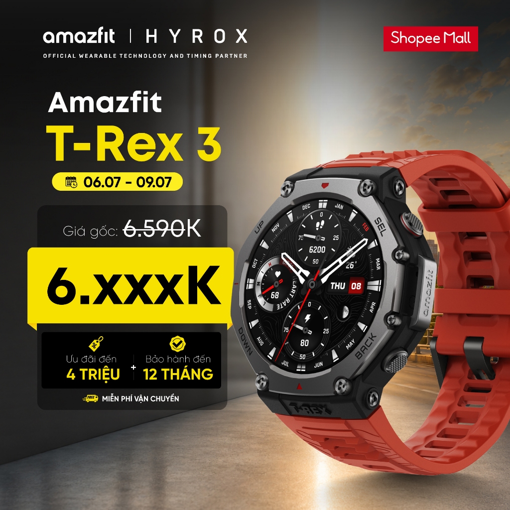 Đồng hồ thông minh Amazfit T-Rex 3 - Hàng chính hãng - Bảo hành 12 tháng