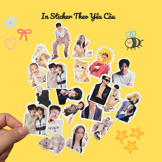 Set 25 sticker in theo yêu cầu, bo viền ảnh, giấy Matte