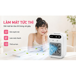 Máy Làm Mát Không Khí Mini - Quạt Điều Hòa Cá Nhân Phun Sương, Làm Mát Tức Thì, Không Gây Khô Da