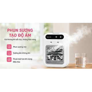 Máy Làm Mát Không Khí Mini - Quạt Điều Hòa Cá Nhân Phun Sương, Làm Mát Tức Thì, Không Gây Khô Da