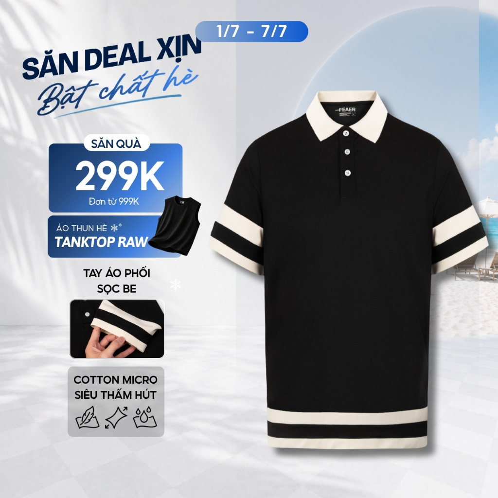Áo Polo Nam STIL Cổ Bẻ, Tay Ngắn Phối Sọc Sang Trọng, Vải Cotton Micro Thấm Hút Tốt, Thanh Lịch, Dễ Mặc - FEAER