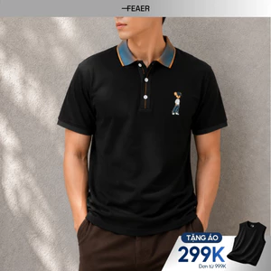 Áo polo FIGURE hiệu ứng loang màu cực quang độc đáo, vải Cotton Micro dệt mịn thoáng mát, bền form lâu - FEAER