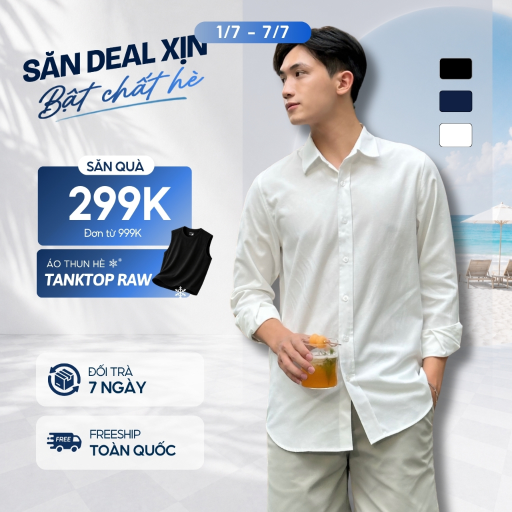 Áo sơ mi tay dài OXFORD chất liệu Oxford Basic, trẻ trung, thanh lịch - FEAER