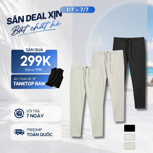 Quần Lụa Băng Slim Fit Élastique co giãn, vải Cool-Extra mát thoáng khí, nhanh khô, lưng chun