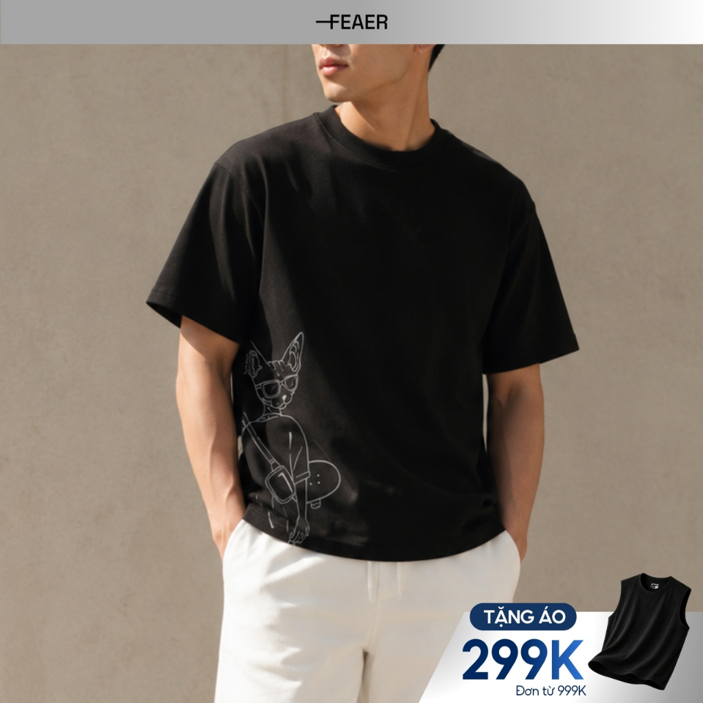 [GIÁ MỞ BÁN]Áo thun SKATE họa tiết line art cá tính, form regular fit gọn gàng,vải Cotton thấm hút, năng động hè - FEAER