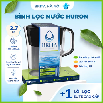Bình Lọc Nước Cầm Tay BRITA HURON 2.7 Lít + Lõi Lọc Elite Cao Cấp 454L