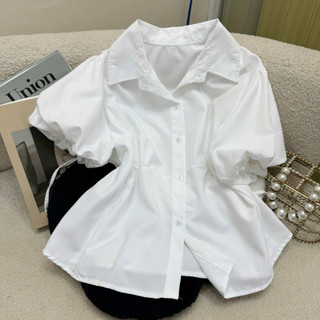 Áo Sơ Mi Bigsize Nữ Kẻ Sọc Tay Ngắn Bồng Chiết Eo Dễ Phối Đồ Cho Chubby SM189/SM192