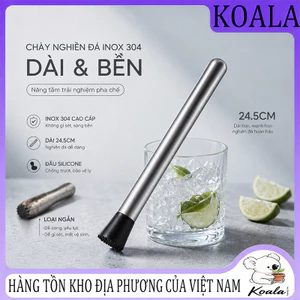 Dụng cụ nghiền đá bằng thép không gỉ 304 có đầu silicon, thích hợp để nghiền trái cây và đá viên (không làm xước thành c