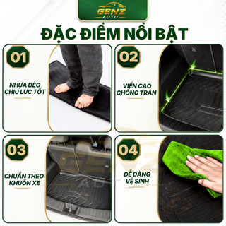 Lót cốp VINFAST FADIL - Nhựa dẻo TPO Không mùi, Chuẩn khít form xe, Chống thấm nước, dễ vệ sinh