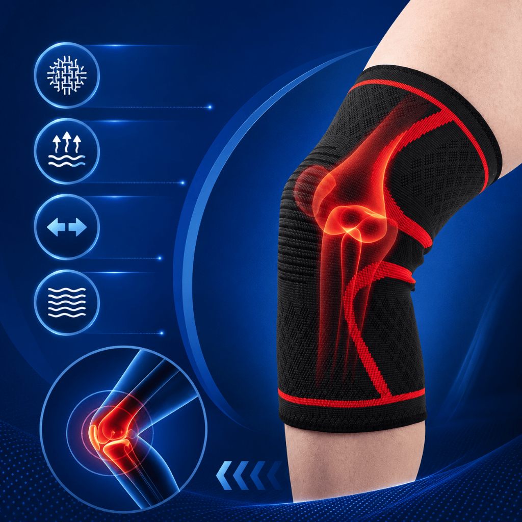 Băng gối bóng chuyến Aolikes 7718 bó gối tập gym co giãn đàn hồi thể dục chạy bộ