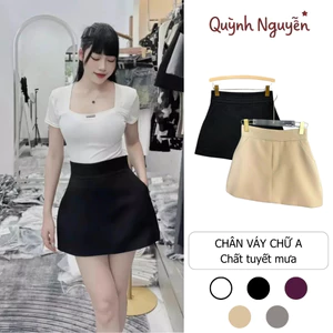 Chân Váy Chữ A 3 Lớp Bồng Nhẹ Cạp Cao Che Mỡ Bụng Có Quần Bảo Hộ Có Túi Cho Nữ Women Mã 188 QN