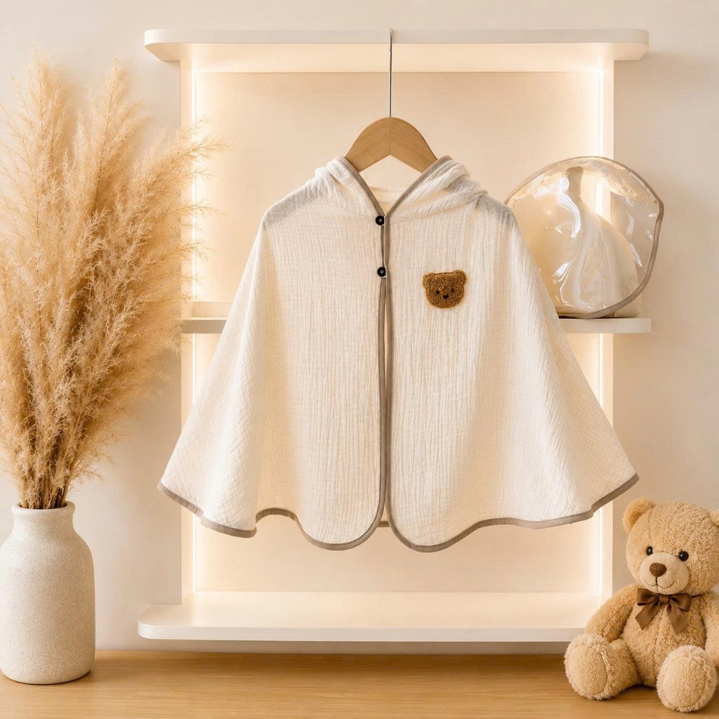 Áo choàng chống nắng cho bé vải xô Muslin Hàn Kèm Kính Chống Giọt Bắn Cho Bé - Thời Trang Thiết Kế Liena'S Closet
