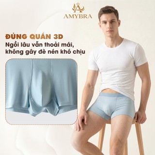 Quần Lót Đùi Nam Cotton Mịn Thấm Hút Kháng Khuẩn, Quần Boxer Co Giãn 4 Chiều Thoải Mái AMYBRA N777