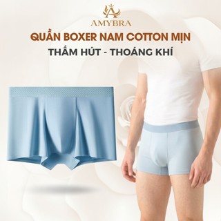 Quần Lót Đùi Nam Cotton Mịn Thấm Hút Kháng Khuẩn, Quần Boxer Co Giãn 4 Chiều Thoải Mái AMYBRA N777