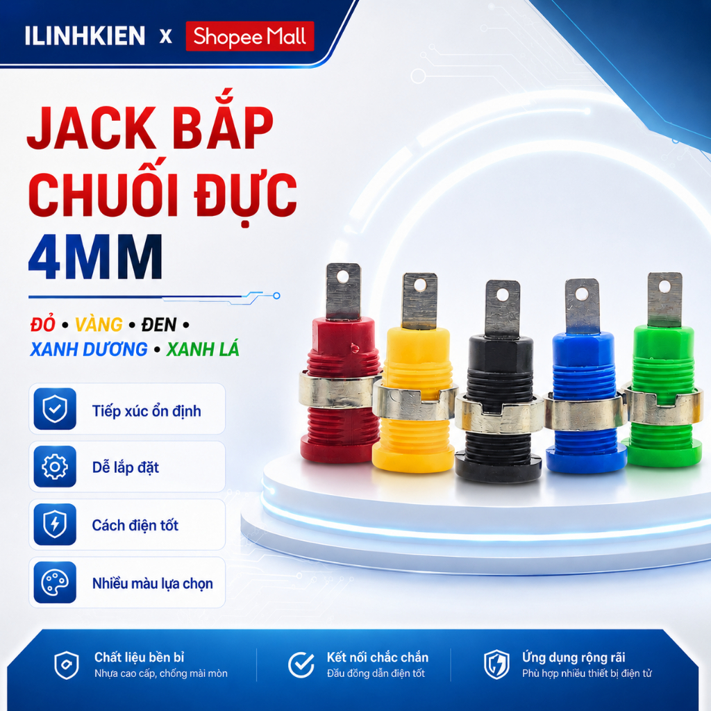 Jack bắp chuối cái 4mm ( 1 cái ) chính hãng ilinhkien