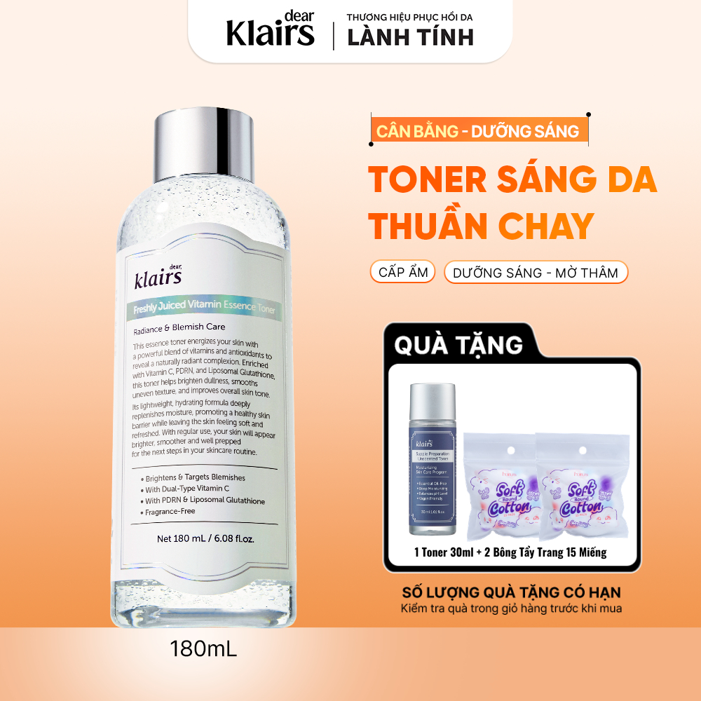 [KOL] Nước hoa hồng Dear, Klairs Supple Preparation Toner Cấp Ẩm Dưỡng Sáng Cho Mọi Loại Da