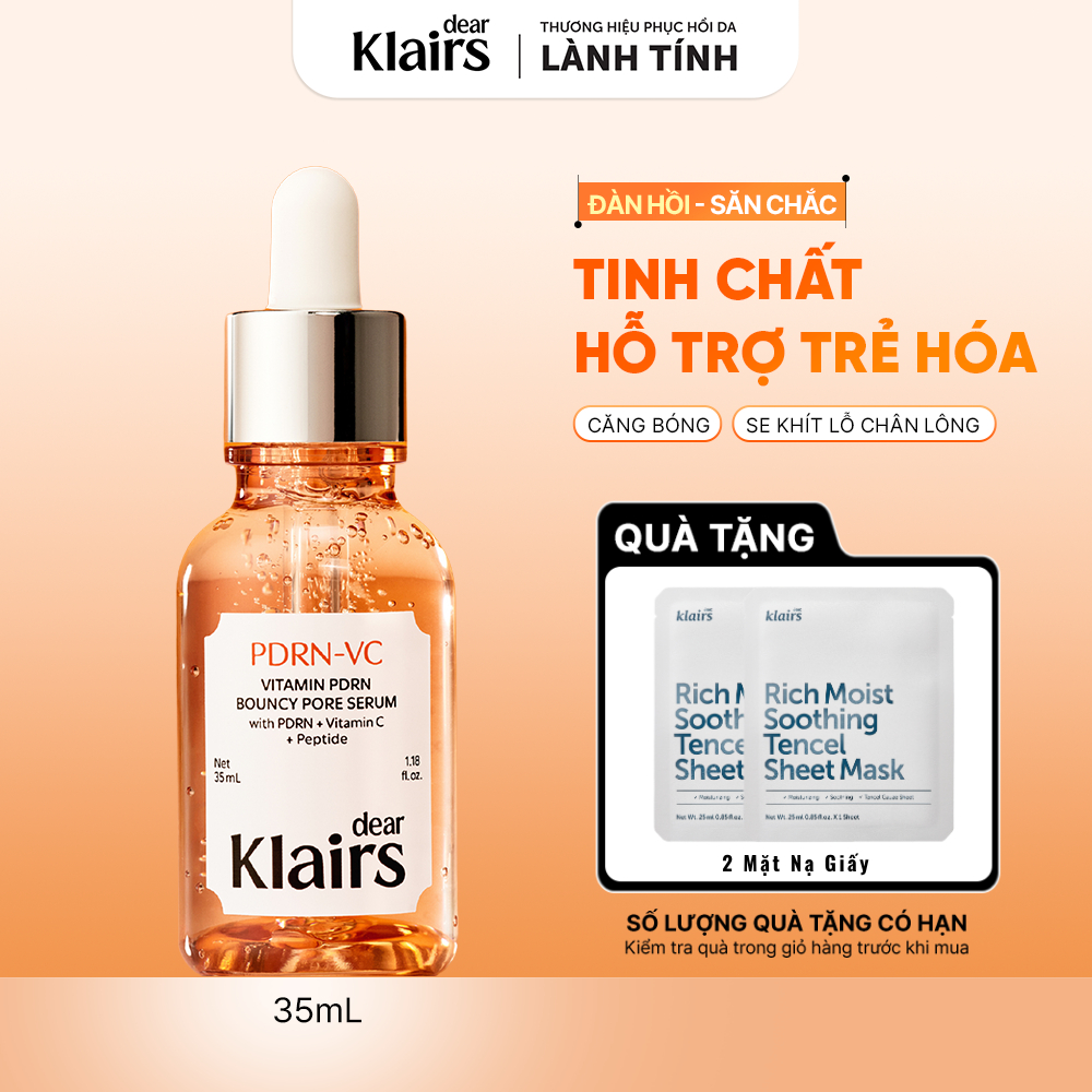 [ĐQ] Dear, Klairs Tinh chất Vitamin PDRN Bouncy Pore Serum 35mL