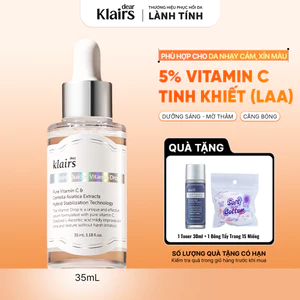 Tinh chất Dear, Klairs Freshly Juiced Vitamin Drop Serum hỗ trợ sáng da mờ thâm 35ml
