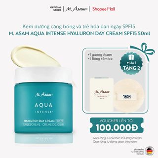 Kem dưỡng chống nắng căng bóng và trẻ hóa ban ngày SPF15 M.Asam AQUA INTENSE Hyaluron Day Cream SPF 15 50ml