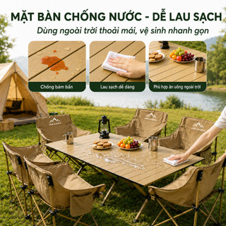 bàn gấp gọn xếp gọn picnic du lịch gấp gọn bằng hợp kim nhôm cao cấp siêu nhẹ, khung chắc chắn