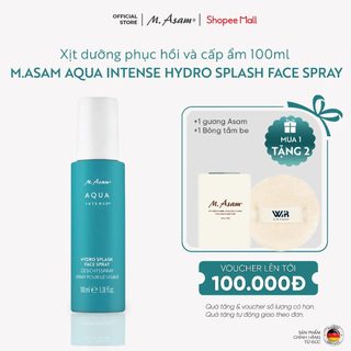 Xịt dưỡng phục hồi và cấp ẩm 100ml M.ASAM AQUA INTENSE HYDRO SPLASH FACE SPRAY | M.Asam Việt Nam