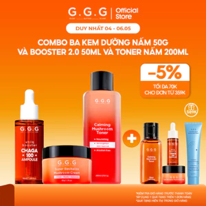 Combo Dưỡng Ẩm Toàn Diện, Làm Dịu & Phục Hồi Chuyên Sâu, Dưỡng Trắng, Ngăn Ngừa Lão Hoá Từ Nấm Chaga G.G.G Mushroom Set