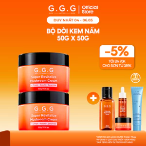 Combo 2 Kem Nấm Chaga Cấp Ẩm Chuyên Sâu, Da Căng Mịn và Giảm Nếp Nhăn G.G.G Super Revitalize Mushroom Cream 50g