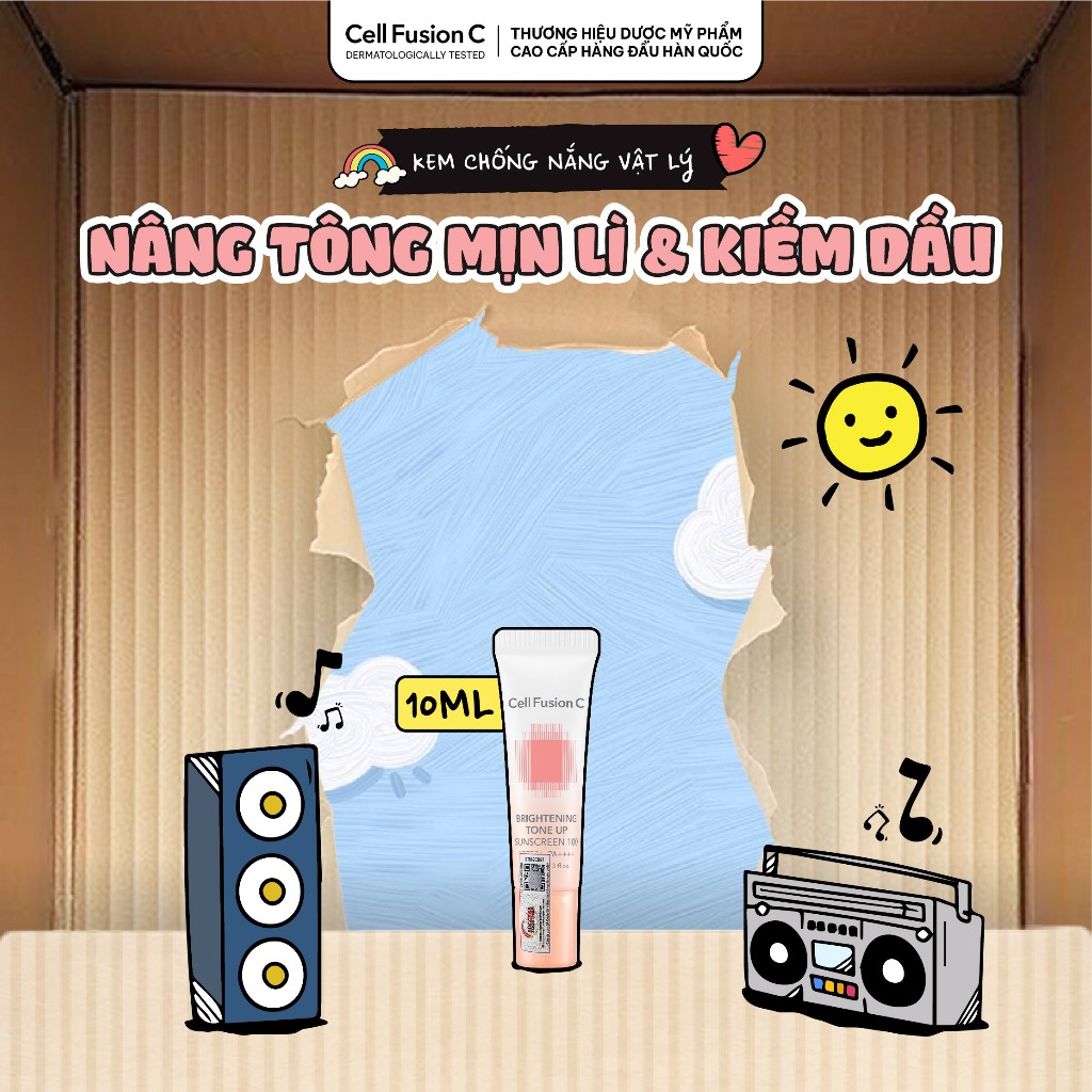 Kem Chống Nắng Nâng Tone Hỗ Trợ Kiềm Dầu Brightening Tone Up Sunscreen 100 SPF50+ PA ++++