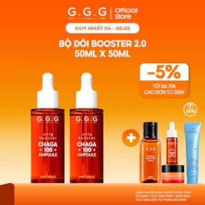 Bộ 2 Booster Nấm Chaga 2.0 G.G.G - Tinh Chất Phục Hồi Da Nhạy Cảm, Mỏng Yếu, Da Sau Treatment 50ml