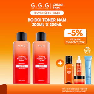 Bộ 2 Toner Nấm Chaga Cấp Ẩm, Kháng Viêm Làm Dịu Nhanh & Phục Hồi Chuyên Sâu - G.G.G Calming Mushroom Toner 200ml