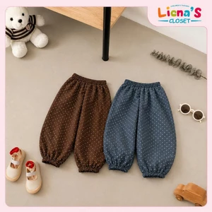 Quần Bom Bé Gái Chấm Bi Phong Cách Hàn Quốc, Quần Ống Bo Lưng Chun Mềm Mát Cho Bé Liena’s Closet