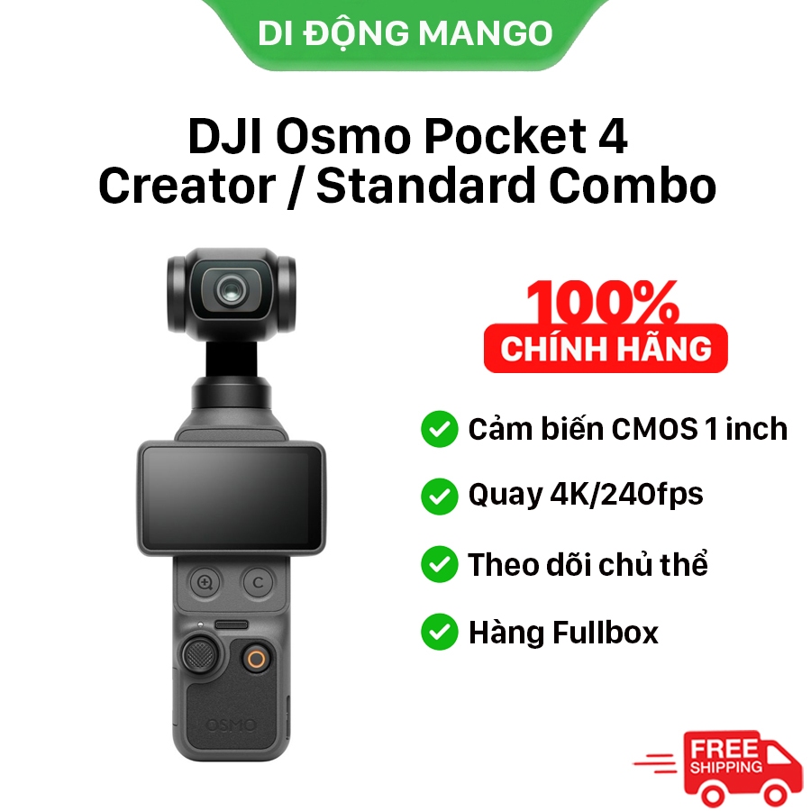DJI Osmo Pocket 4 Creator Combo/Standard Combo chính hãng | Bảo hành 12 tháng | Camera nhỏ gọn quay video 4K góc rộng