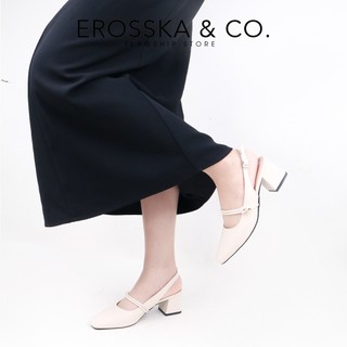 Erosska - Giày cao gót nữ quai ngang đính hạt ngọc kiểu dáng thanh lịch cao 6cm màu kem - EL045