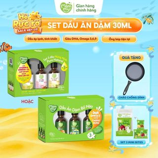 Dầu ăn dặm cho bé Mămmy Cá hồi, Hạt lanh, Olive, Bơ, Gấc, Óc chó bổ sung DHA bé 6 tháng, chai 30ml