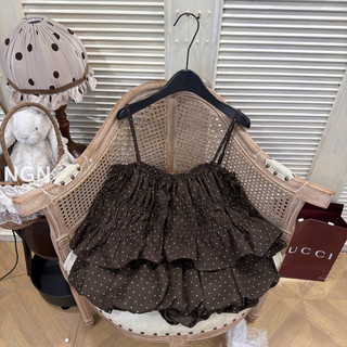 Set 2 Dây Bồng Chấm Bi Nâu Đậm KAB