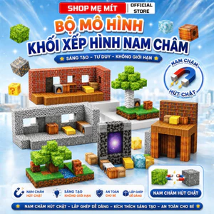 Khối Xếp Hình Nam Châm Thế Giới Block Đồ Chơi Lắp Ghép Sáng Tạo Trang Trí Bàn Học Bàn Làm Việc