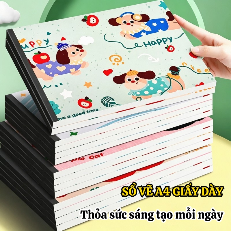 Vở Vẽ A4 Giấy Dày 30 Tờ - Sổ Vẽ Tranh Sketchbook Mỹ Thuật Phác Thảo Cho Bé Học Sinh