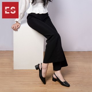 Erosska - Giày cao gót slingback mũi vuông kiểu dáng basic gót vuông vững chắc màu đen _ EL013