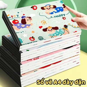 Sổ vẽ A4 gáy keo 30 trang bìa hoạt hình cute sketchbook giấy dày dành cho sinh viên mỹ thuật