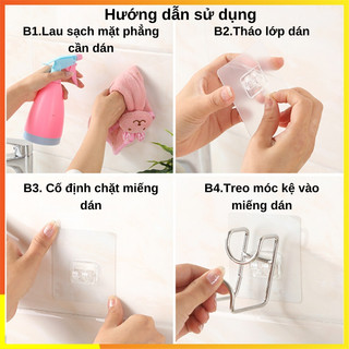 Móc Treo Thau Chậu Nhà Tắm INOX Dán Tường - Giá Treo Chậu Rửa Mặt, Nắp Nồi Không Cần Khoan