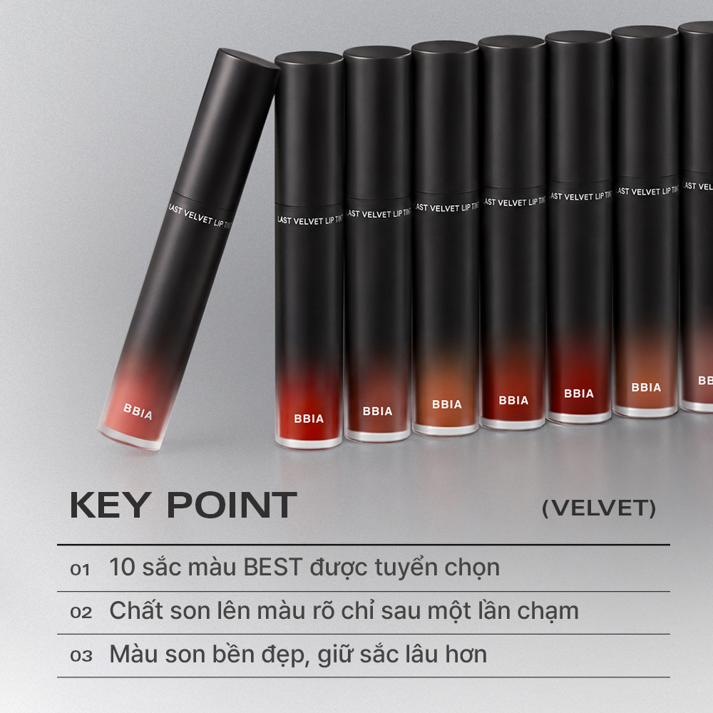[RENEW] Son kem lì bền màu, mịn như nhung BBIA Last Velvet Lip Tint 5g