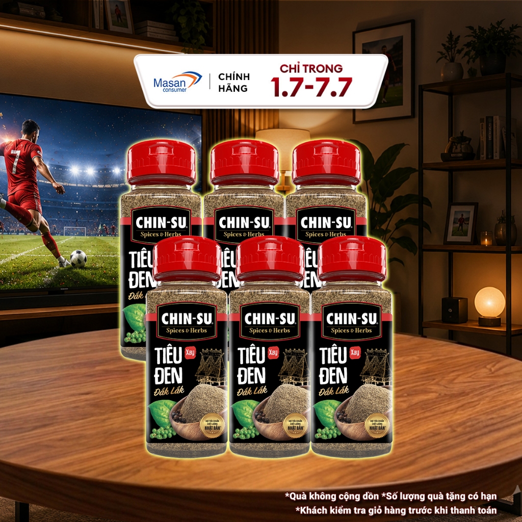 Combo 6 Tiêu Đen Xay Đắk Lắk Chin-Su Hũ X 60Gr