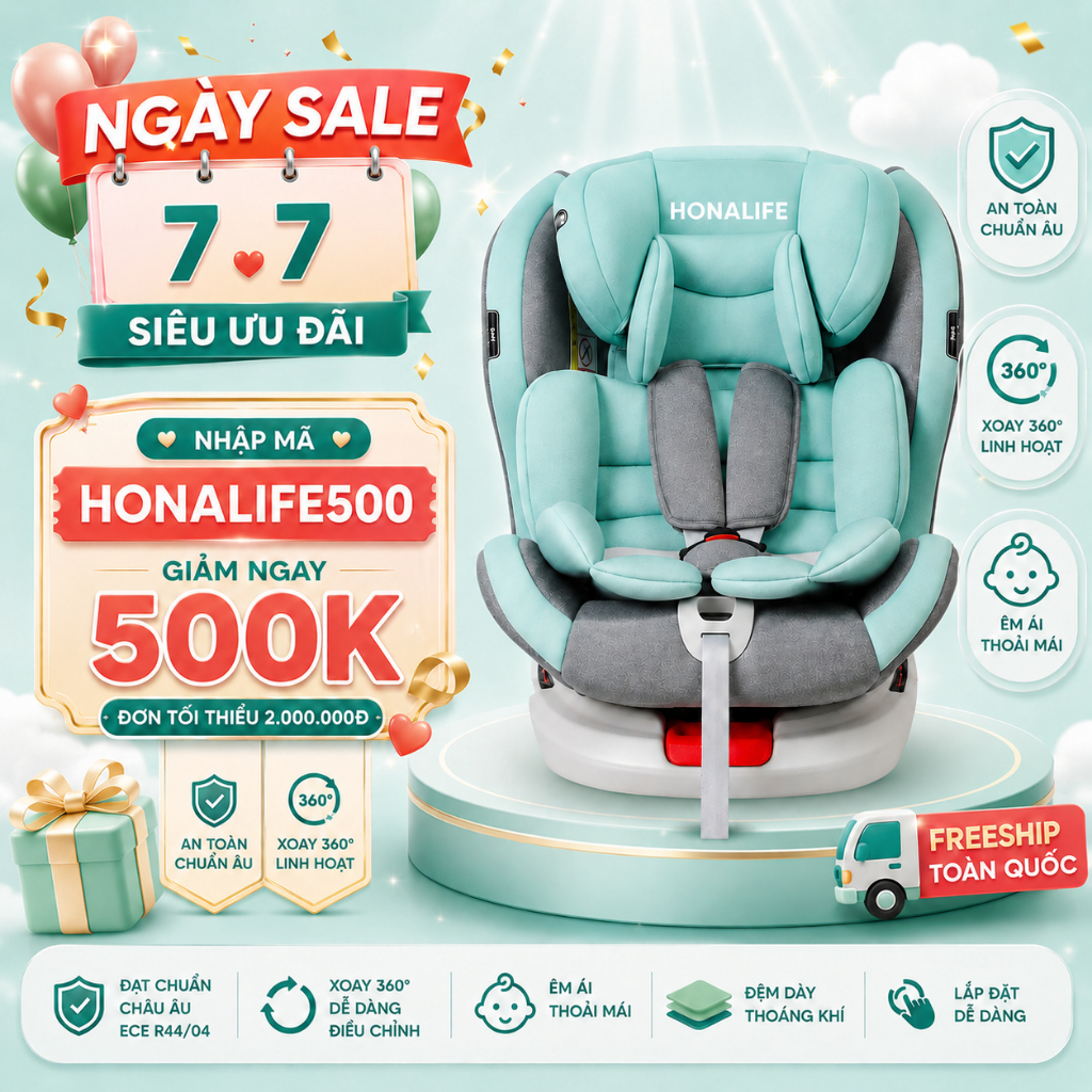 Ghế ngồi ô tô cho bé Honalife HONA159 - An toàn, thông minh, đồng hành cùng bé