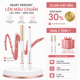 Chì Kẻ Môi Heart Percent 06 Rose Beige 20 Salmon Beige Tạo Nền Son Mịn Viền Môi Đẹp