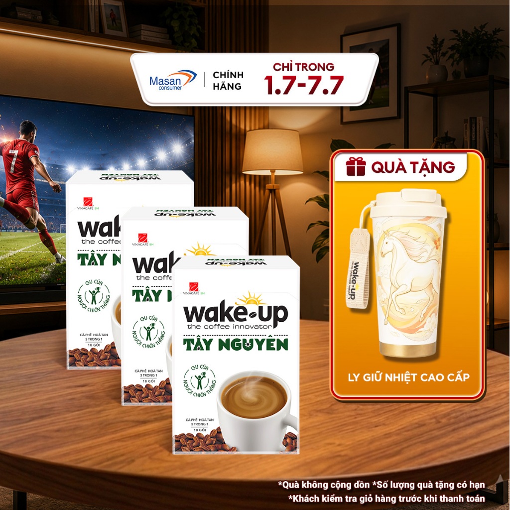 [Chọn loại] Combo 3 Cà phê hòa tan Wake up Tây Nguyên x 16gr