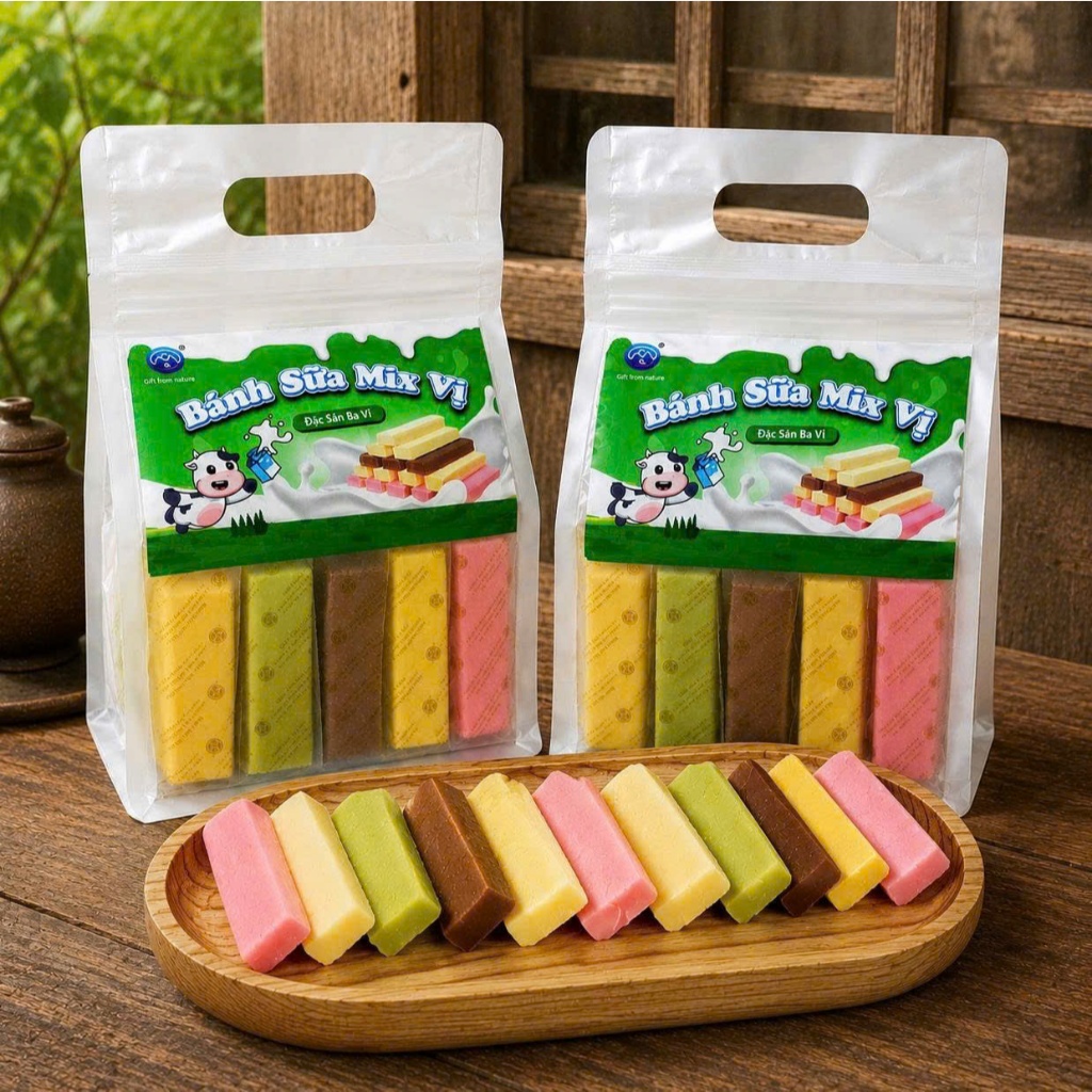 BÁNH SỮA HẢO HẠNG Mix vị (Sữa, dâu, matcha, socola, phomai) Đặc sản Ba Vì.
