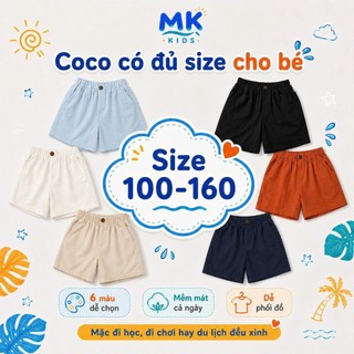 Quần Short Đũi Bé Trai Coco MK Kids Form ngắn - Lưng Thun Mùa Hè Mềm Mát Thoáng Khí 2-10 Tuổi